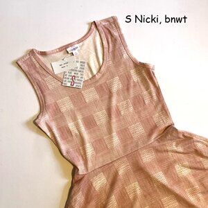 Small Lularoe Nicki sleeveless dress, pink checkered